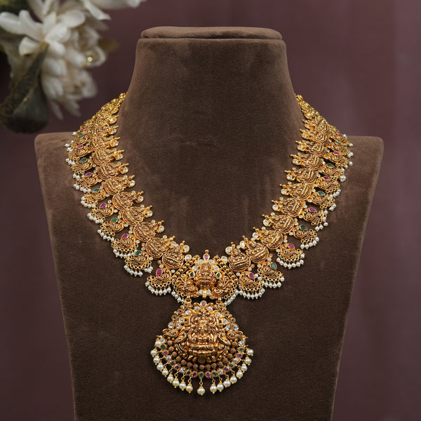 22K Gold Necklace in Laxmi Motif