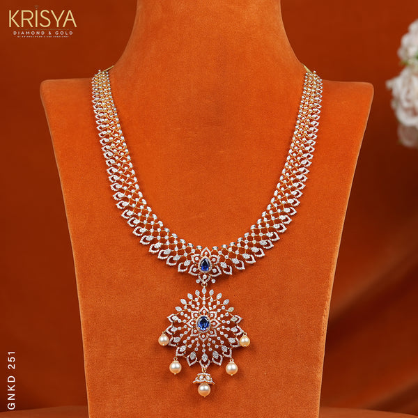 Beautiful Diamond Necklace in Floral motif      gnkd251