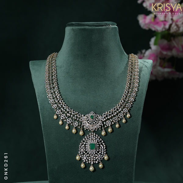 Opulent Diamond Necklace in Floral motif