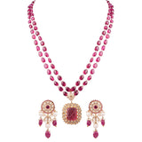 Ruby Necklace With Earring GHP0301