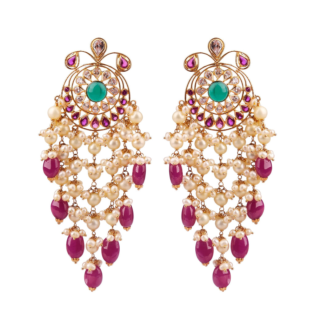 Gold with gemstone Earring  GTP2175