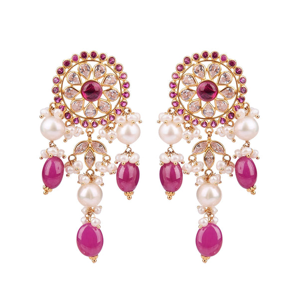 Pearl Gold With Gemstone Earring Gtp2174