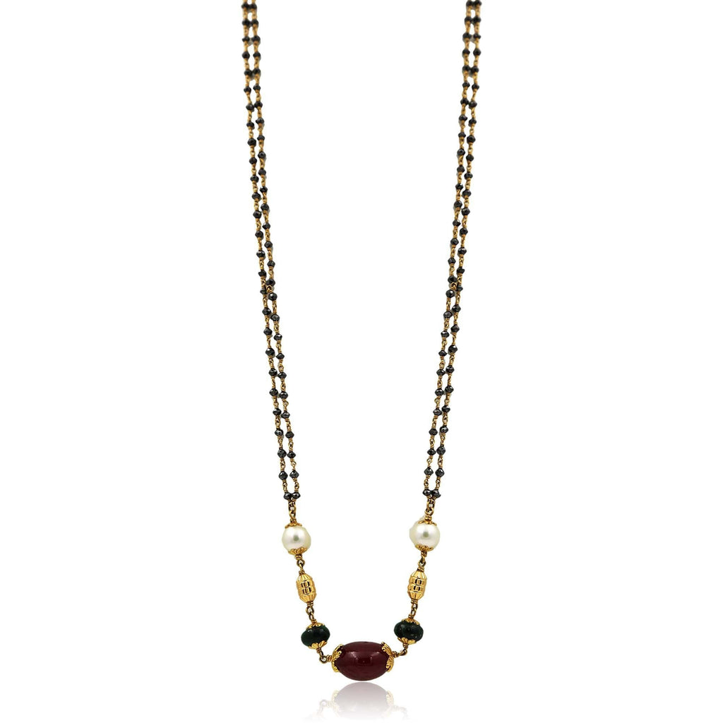 Black beads Gold Chain-( Nallapusalu )-GCPS558 KrishnaPearlsandJewellers