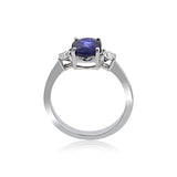 Blue Sapphire with Diamond ring-GRBS260 KrishnaPearlsandJewellers