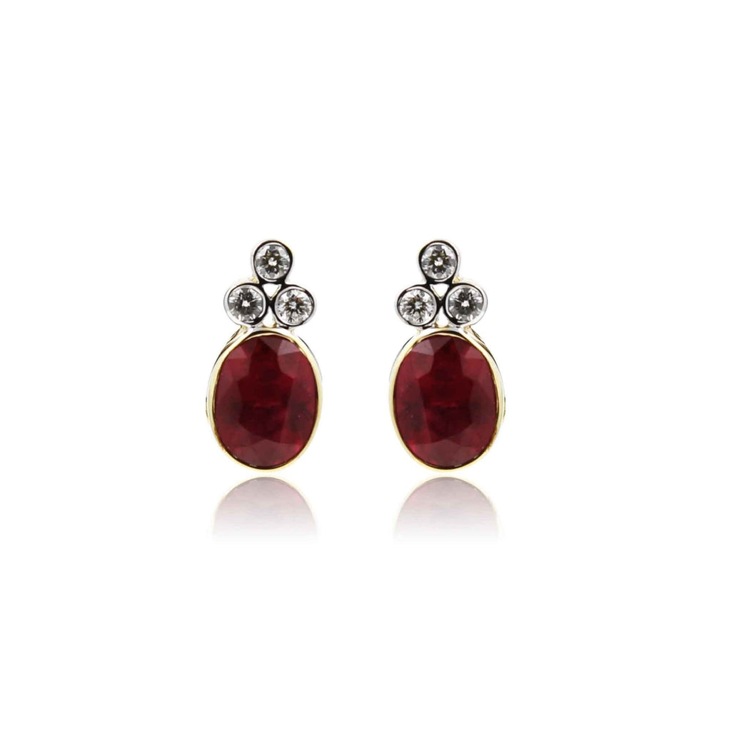 Diamond -Ruby -Gold Earrings -GTR0593 KrishnaPearlsandJewellers