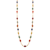 GOLD CHAIN WITH MULTISTONES AND PEARLS-GCPS532