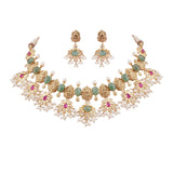 Gold Pearl Necklace With Earrings Ghp0259