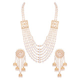 Gold Pearl Necklace with Earring GHP0261