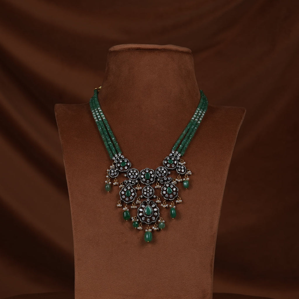 Gold Emerald Necklace - GNK0784