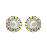 Gold Stud with Pearl and Diamond - GTPD213