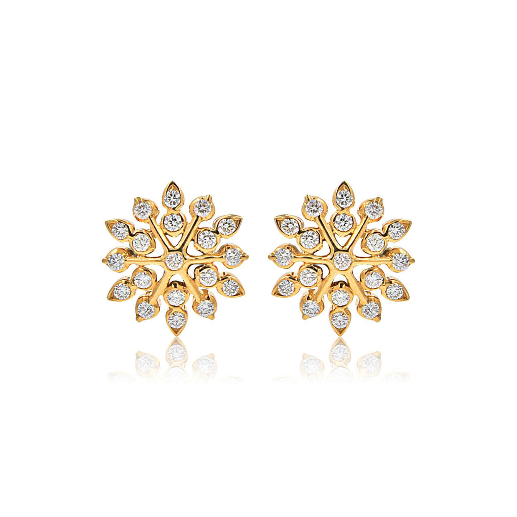 Gold Diamond Earrings -GTD1486 KrishnaPearlsandJewellers