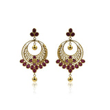 Gold Ruby -Chandbali Earrings -GTR0624 KrishnaPearlsandJewellers