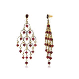 Gold Ruby Chandelier Earrings -GTR0577 KrishnaPearlsandJewellers