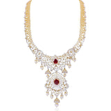Gold with Diamond Necklace -H15580 KrishnaPearlsandJewellers