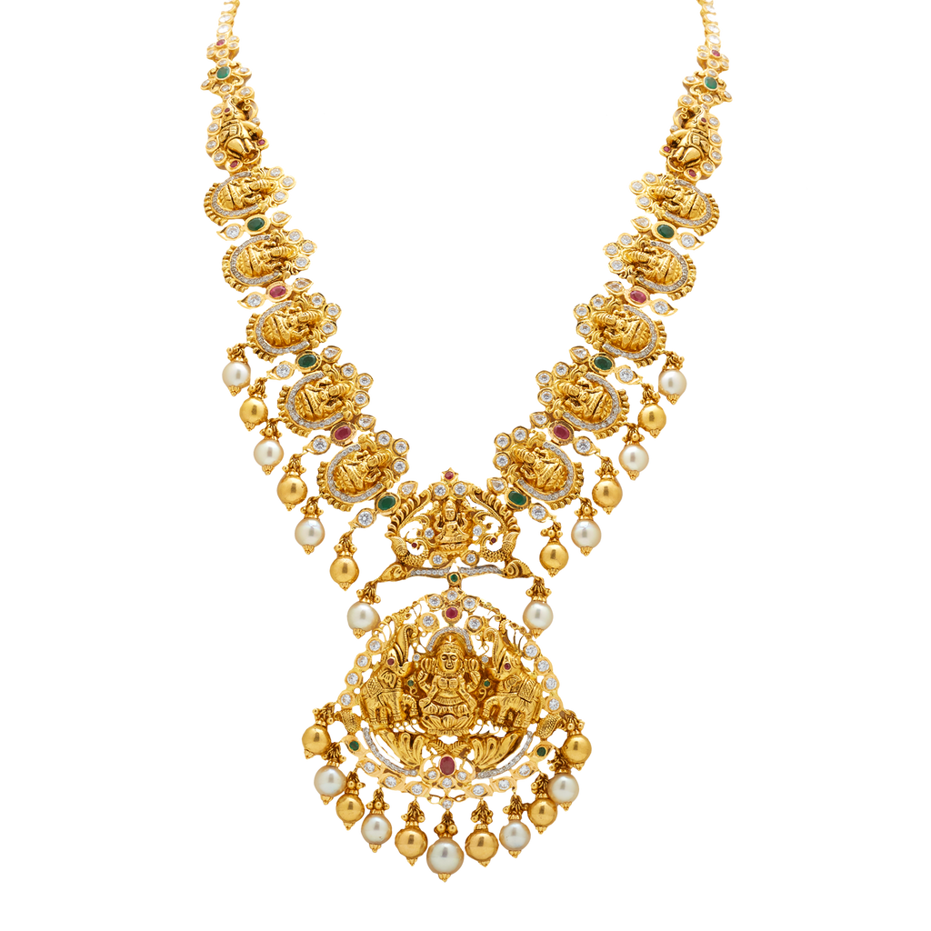 GOLD NECKLACE WITH MULTISTONES-PGN0725